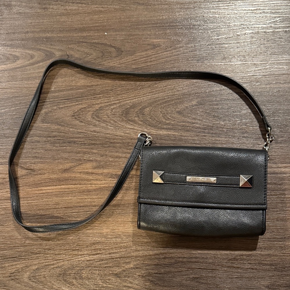 Nine West Black Crossbody Bag with Silver Accents
